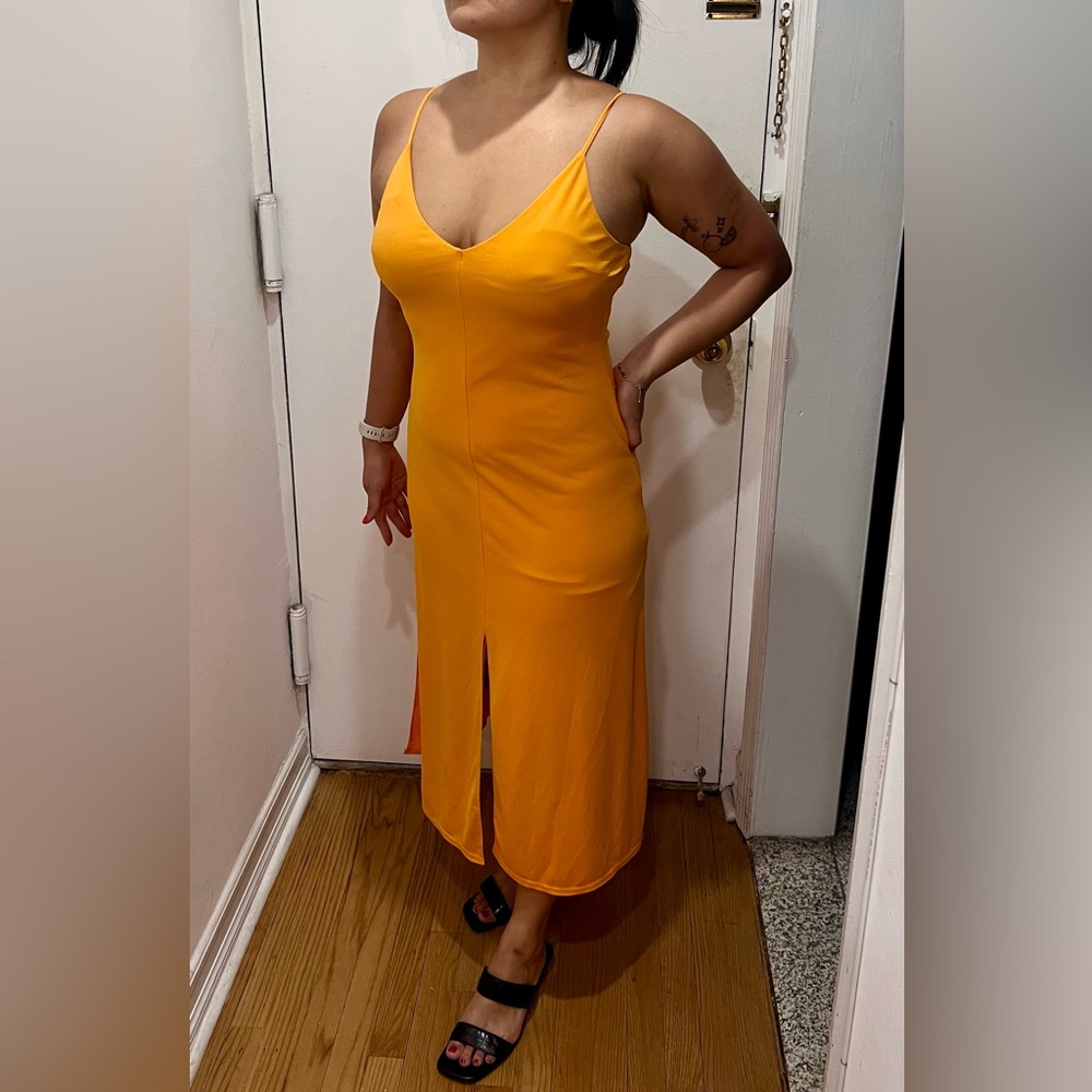 Tangerine Summer Spaghetti Strap Dress